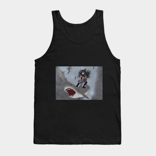 Homura VS Sharknado Tank Top by Cardcaptorkatara